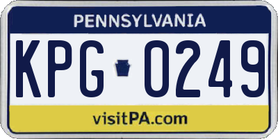 PA license plate KPG0249