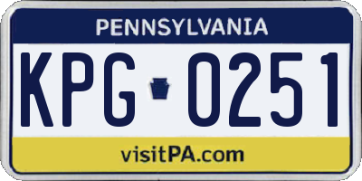 PA license plate KPG0251