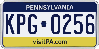 PA license plate KPG0256