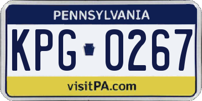 PA license plate KPG0267