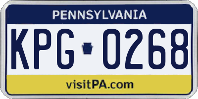 PA license plate KPG0268