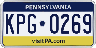 PA license plate KPG0269
