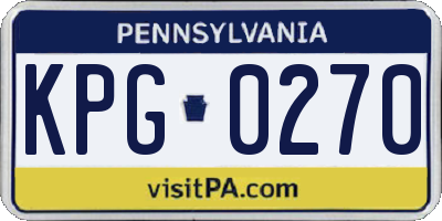 PA license plate KPG0270
