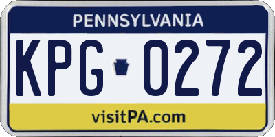 PA license plate KPG0272