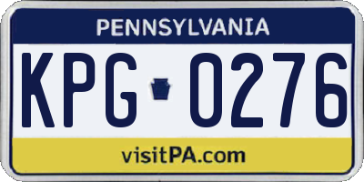 PA license plate KPG0276
