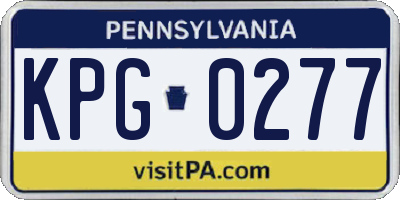 PA license plate KPG0277