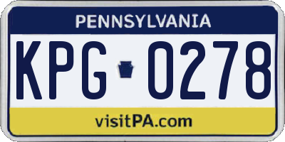 PA license plate KPG0278