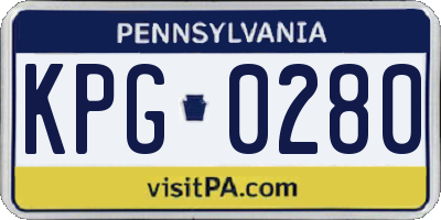 PA license plate KPG0280