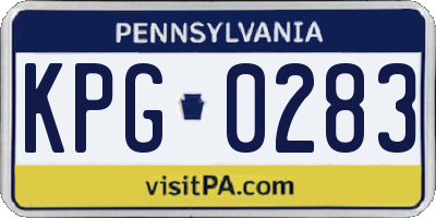 PA license plate KPG0283