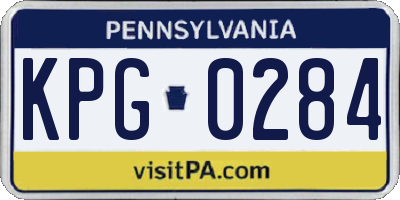 PA license plate KPG0284