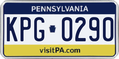 PA license plate KPG0290