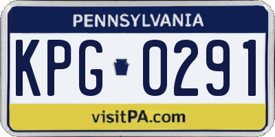 PA license plate KPG0291
