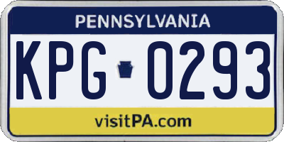 PA license plate KPG0293
