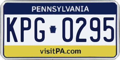 PA license plate KPG0295