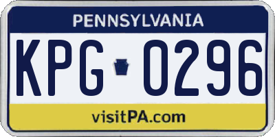 PA license plate KPG0296