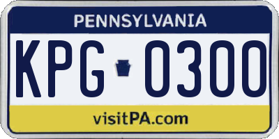 PA license plate KPG0300