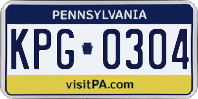 PA license plate KPG0304