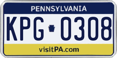 PA license plate KPG0308
