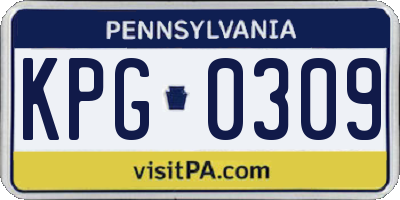 PA license plate KPG0309