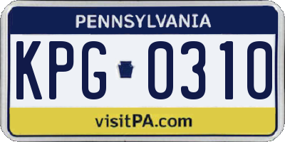 PA license plate KPG0310