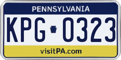 PA license plate KPG0323