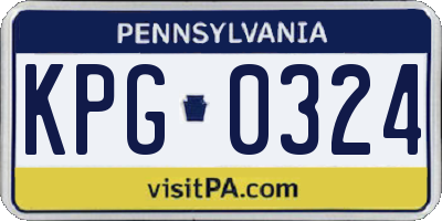PA license plate KPG0324