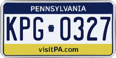 PA license plate KPG0327