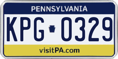 PA license plate KPG0329