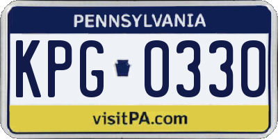 PA license plate KPG0330