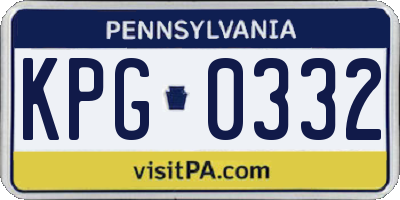 PA license plate KPG0332