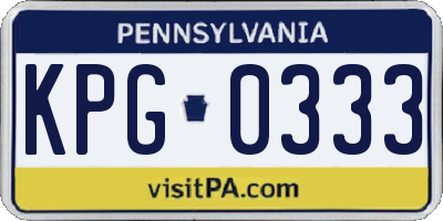 PA license plate KPG0333