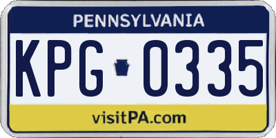 PA license plate KPG0335
