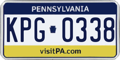 PA license plate KPG0338