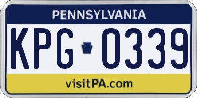 PA license plate KPG0339