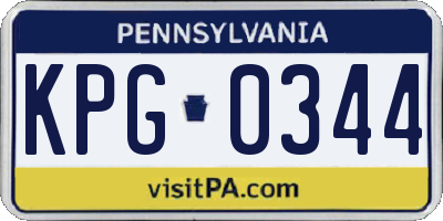 PA license plate KPG0344