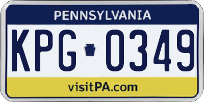 PA license plate KPG0349