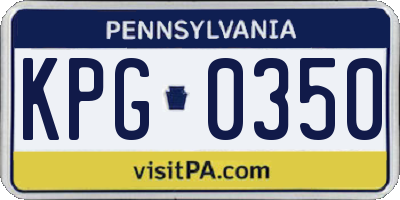 PA license plate KPG0350