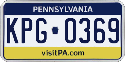 PA license plate KPG0369