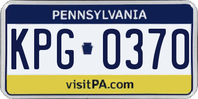 PA license plate KPG0370