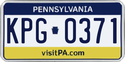 PA license plate KPG0371
