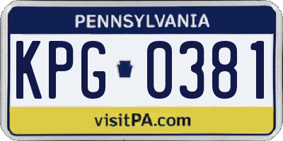 PA license plate KPG0381