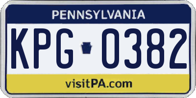 PA license plate KPG0382