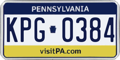 PA license plate KPG0384