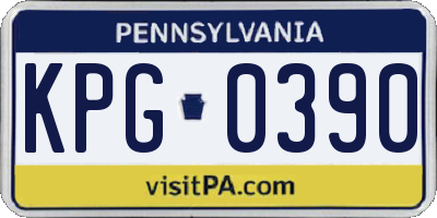 PA license plate KPG0390