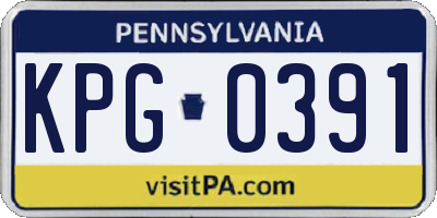PA license plate KPG0391
