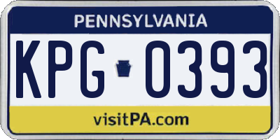 PA license plate KPG0393