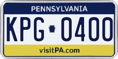 PA license plate KPG0400