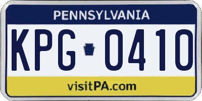 PA license plate KPG0410