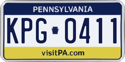 PA license plate KPG0411