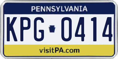 PA license plate KPG0414